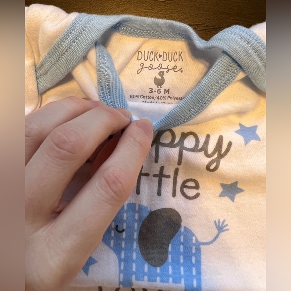 ‘Happy, Little, Loved’ Elephant Onesie & Striped Onesie - Picture 2 of 4